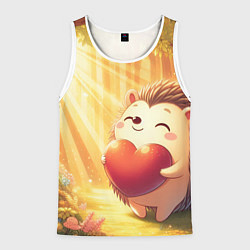 Мужская майка без рукавов Солнечный ёж в лесу