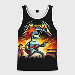 Майка-безрукавка мужская Bender is a hard rock guitarist - Futurama, цвет: 3D-белый