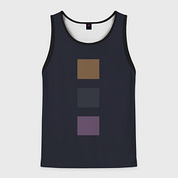 Мужская майка без рукавов Три элемента кубизм в цвете глубокий индиго