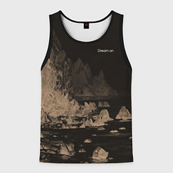 Майка-безрукавка мужская Dream on тёмно-коричневый, цвет: 3D-черный