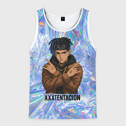 Майка-безрукавка мужская XXXTentacion - скрещенные руки, цвет: 3D-белый