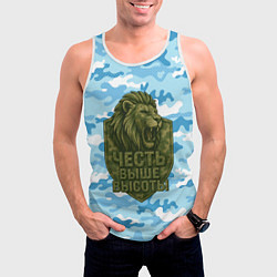 Майка-безрукавка мужская Честь выше высоты ВДВ, цвет: 3D-белый — фото 2