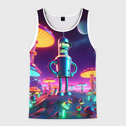 Майка-безрукавка мужская Ночёвка Бендера на планете светящихся гигантских г, цвет: 3D-белый