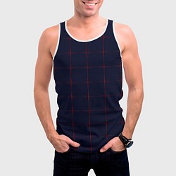 Майка-безрукавка мужская Color dark blue red crosses, цвет: 3D-белый — фото 2