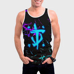 Майка-безрукавка мужская Doom неоновые штрихи, цвет: 3D-белый — фото 2