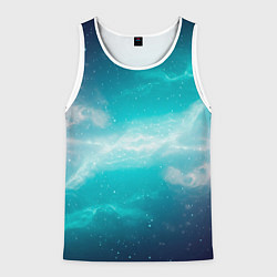 Майка-безрукавка мужская Галактическое сияние небес, цвет: 3D-белый
