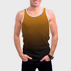 Майка-безрукавка мужская Orange gradient, цвет: 3D-белый — фото 2