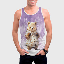 Майка-безрукавка мужская Умилительный мишка, цвет: 3D-белый — фото 2