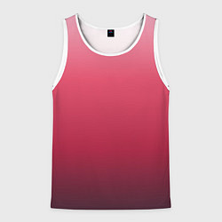 Майка-безрукавка мужская Градиент гранатовый, цвет: 3D-белый