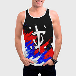 Майка-безрукавка мужская Doom триколор краски, цвет: 3D-белый — фото 2
