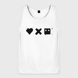 Майка-безрукавка мужская Love death and robots - black and white, цвет: 3D-белый