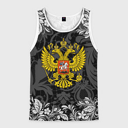 Майка-безрукавка мужская Герб РФ, цвет: 3D-белый