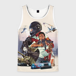 Майка-безрукавка мужская GTA Online, цвет: 3D-белый