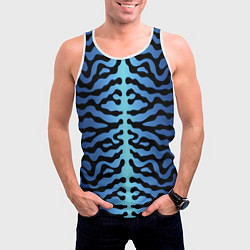 Майка-безрукавка мужская Скумбрия синяя текстура, цвет: 3D-белый — фото 2