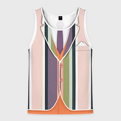 Мужская майка без рукавов Полосатый пиджак с оранжевым жилетом