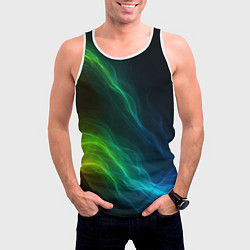 Майка-безрукавка мужская Разноцветный огонь абстракция, цвет: 3D-белый — фото 2