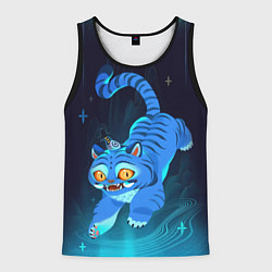 Мужская майка без рукавов Blue tiger and a six eyed magpie