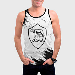 Майка-безрукавка мужская ROMA черно белые штрихи, цвет: 3D-черный — фото 2