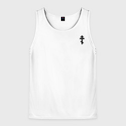 Майка-безрукавка мужская Не убоюся зла бело-черный орнамент, цвет: 3D-белый