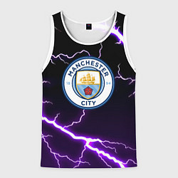 Мужская майка без рукавов Манчестер молнии шторм неон