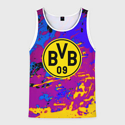 Майка-безрукавка мужская Borussia абстрактные краски, цвет: 3D-белый