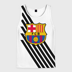 Майка-безрукавка мужская Barcelona черно белые полосы, цвет: 3D-белый