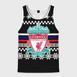 Мужская майка без рукавов Ливерпуль текстура триколор зима