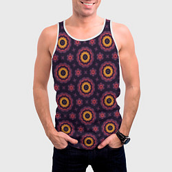 Майка-безрукавка мужская Фиолетово-розовые персидские звезды, цвет: 3D-белый — фото 2