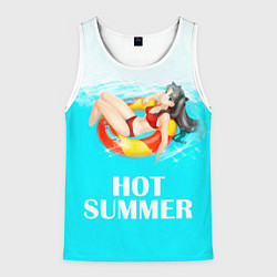 Майка-безрукавка мужская Hot Summer Рин Тосака Fate, цвет: 3D-белый