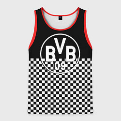 Майка-безрукавка мужская Borussia шахматная клетка, цвет: 3D-красный