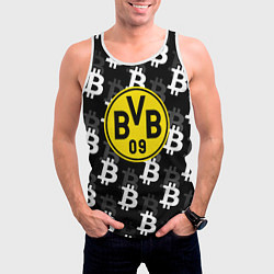 Майка-безрукавка мужская Borussia биткоин паттерн, цвет: 3D-белый — фото 2