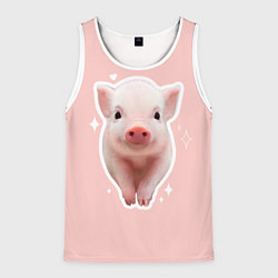 Мужская майка без рукавов Поросенок с розовым пятачком