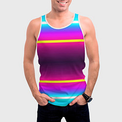 Майка-безрукавка мужская Color neon, цвет: 3D-белый — фото 2