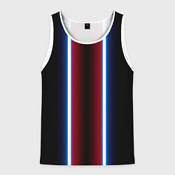 Мужская майка без рукавов Color white blue red neon