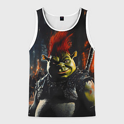 Майка-безрукавка мужская Шрек боец с катаной, цвет: 3D-белый