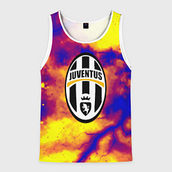 Майка-безрукавка мужская Ювентус неоновый шторм, цвет: 3D-белый
