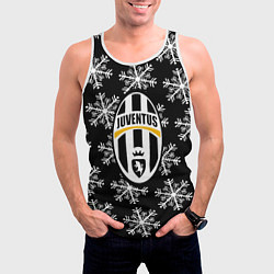 Майка-безрукавка мужская Ювентус снежинки белые, цвет: 3D-белый — фото 2