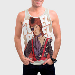 Майка-безрукавка мужская David Bowie Rebel Rebel, цвет: 3D-белый — фото 2
