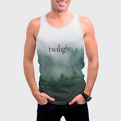 Майка-безрукавка мужская Twilight forest, цвет: 3D-белый — фото 2