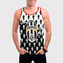 Майка-безрукавка мужская Ювентус люди паттерн краски, цвет: 3D-красный — фото 2