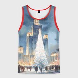 Майка-безрукавка мужская Новый год в Москве, цвет: 3D-красный