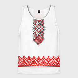 Мужская майка без рукавов Славянская вышиванка с узорами и оберегом
