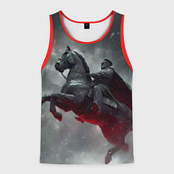 Мужская майка без рукавов Всадник в плаще на коне