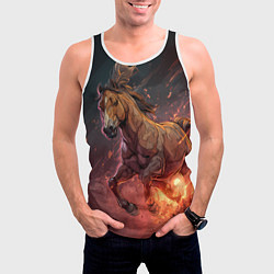Майка-безрукавка мужская Огненная лошадь, цвет: 3D-белый — фото 2