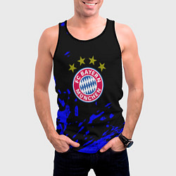 Майка-безрукавка мужская Бавария Мюнхен синие краски, цвет: 3D-черный — фото 2