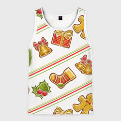 Майка-безрукавка мужская Рождественский дух, цвет: 3D-белый