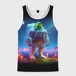 Мужская майка без рукавов Шрек бравый космонавт - неоновое свечение
