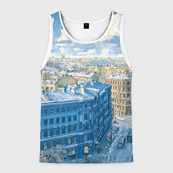 Мужская майка без рукавов Зимний утренний Питер