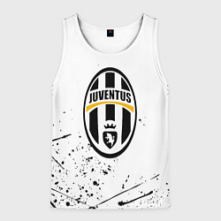 Мужская майка без рукавов Ювентус черные краски всплеск