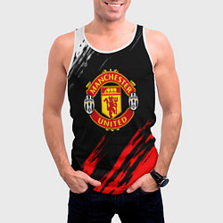 Майка-безрукавка мужская Манчестер Юнайтед x Ювентус краски, цвет: 3D-белый — фото 2